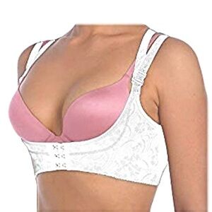 Push up Bra White‎ Lace Bra Medium